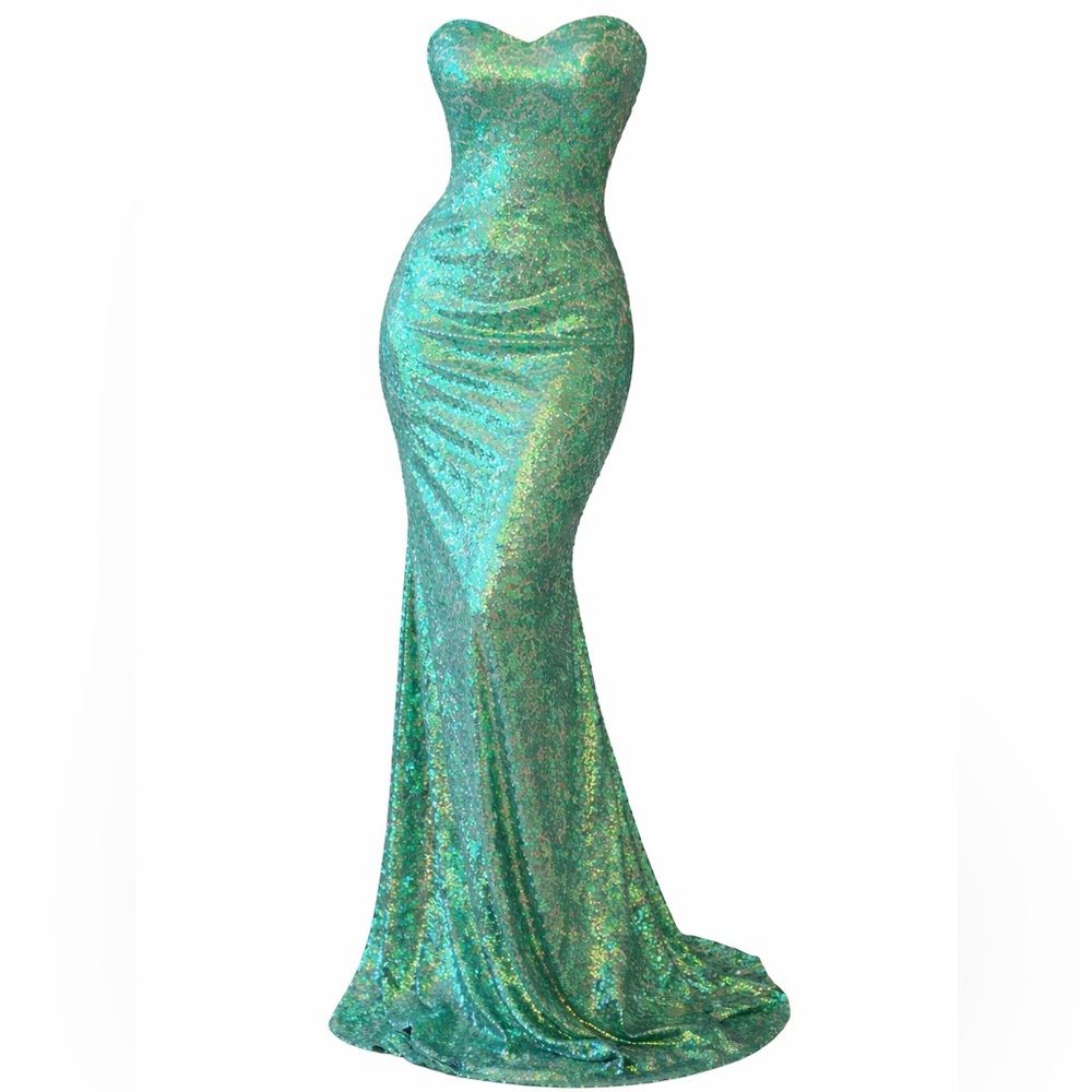 NWT La Femme mermaid strapless Dress Size 4 - Picture 16 of 16